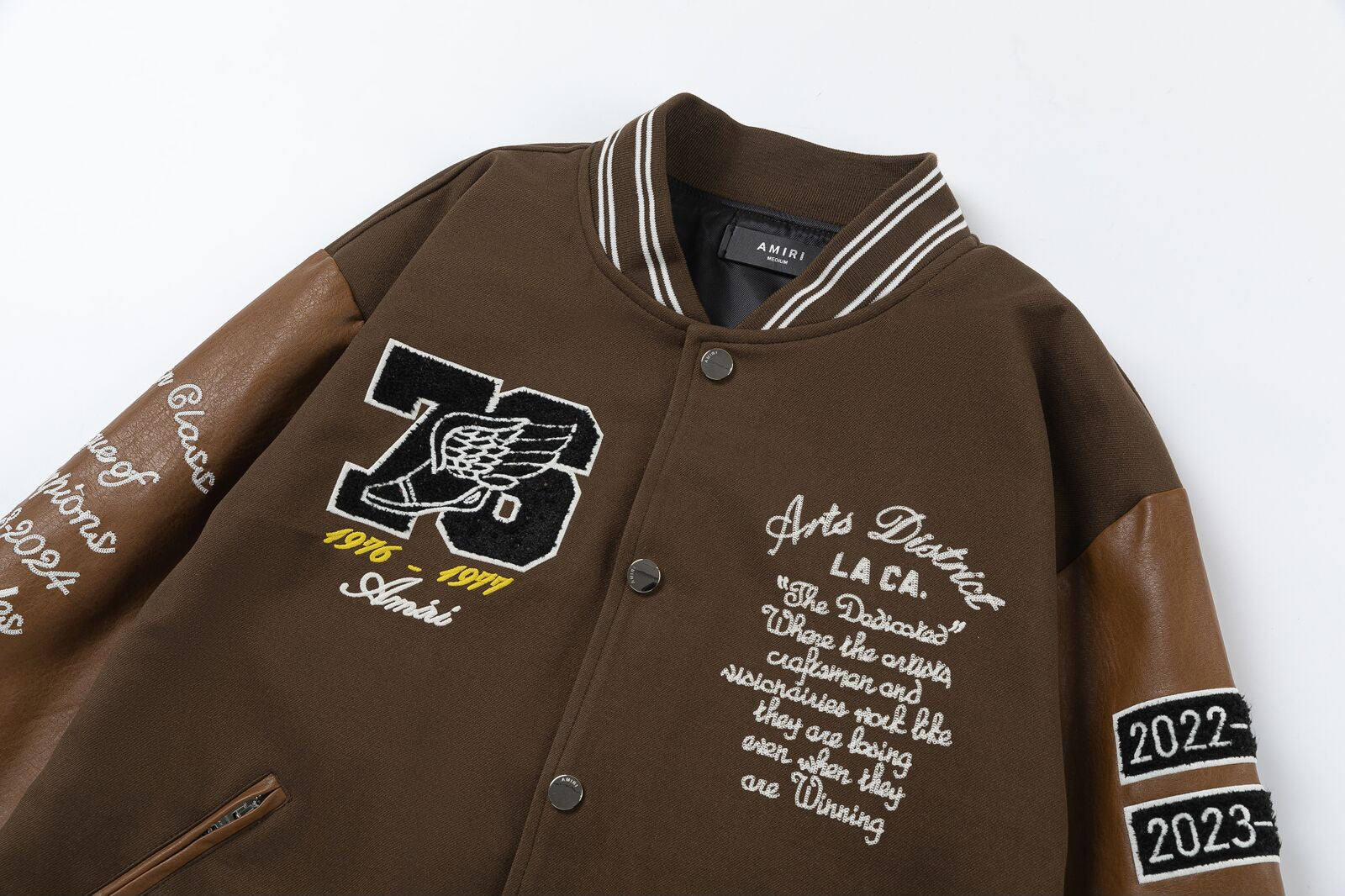 AMRI appliqué-logo Varsity Jackets